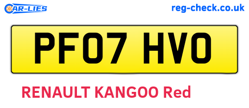 PF07HVO are the vehicle registration plates.