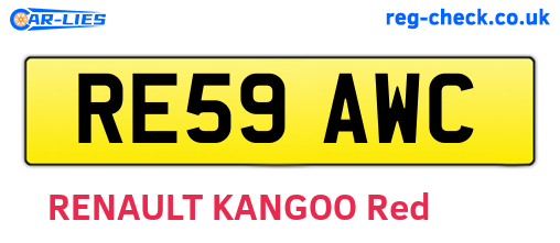 RE59AWC are the vehicle registration plates.