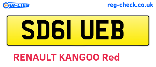SD61UEB are the vehicle registration plates.