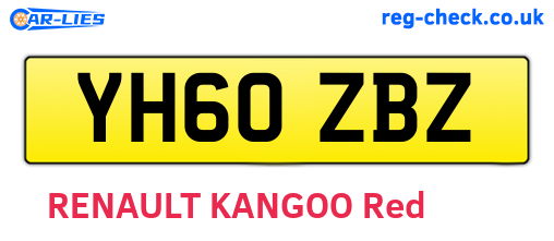 YH60ZBZ are the vehicle registration plates.