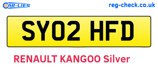 SY02HFD are the vehicle registration plates.