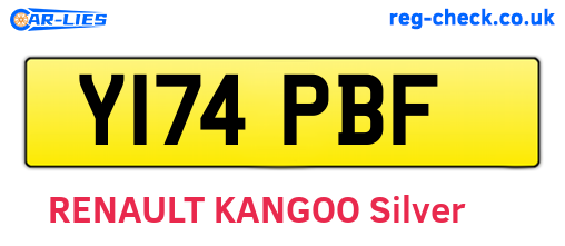 Y174PBF are the vehicle registration plates.