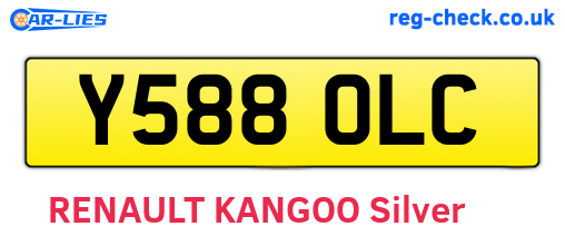 Y588OLC are the vehicle registration plates.