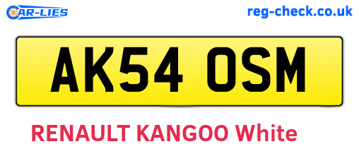 AK54OSM are the vehicle registration plates.