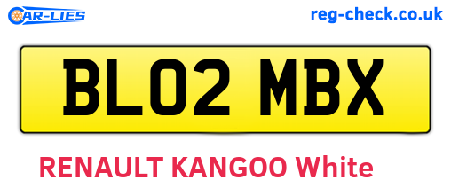 BL02MBX are the vehicle registration plates.