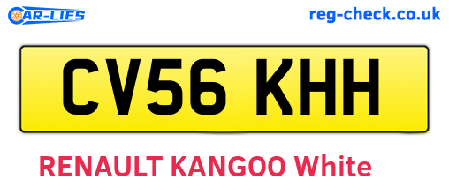 CV56KHH are the vehicle registration plates.