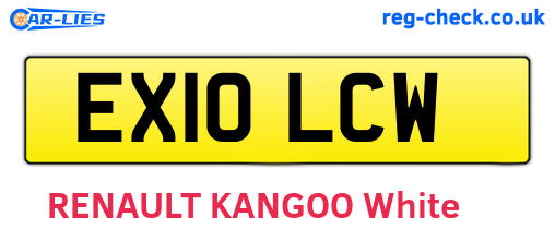 EX10LCW are the vehicle registration plates.