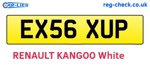 EX56XUP are the vehicle registration plates.