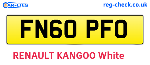FN60PFO are the vehicle registration plates.