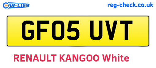 GF05UVT are the vehicle registration plates.