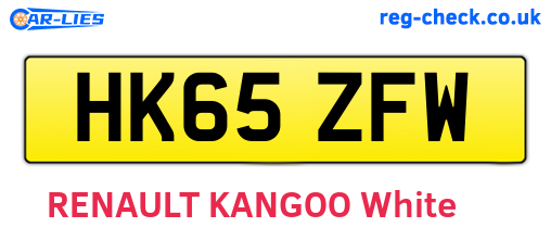 HK65ZFW are the vehicle registration plates.