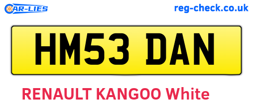 HM53DAN are the vehicle registration plates.
