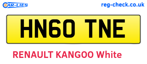 HN60TNE are the vehicle registration plates.