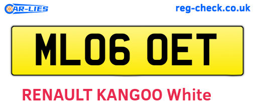 ML06OET are the vehicle registration plates.