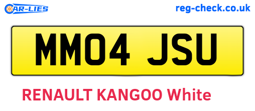 MM04JSU are the vehicle registration plates.