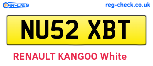 NU52XBT are the vehicle registration plates.