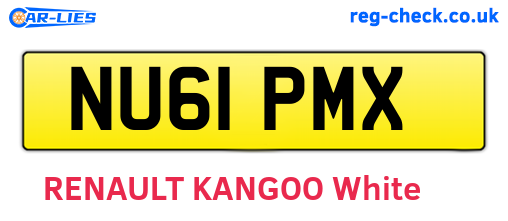 NU61PMX are the vehicle registration plates.