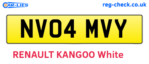 NV04MVY are the vehicle registration plates.
