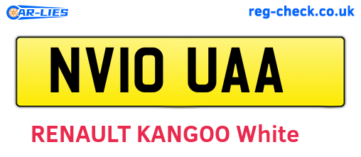 NV10UAA are the vehicle registration plates.