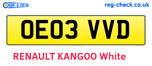 OE03VVD are the vehicle registration plates.
