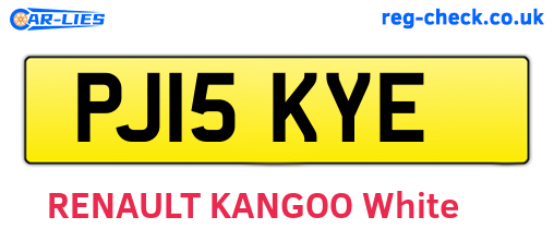 PJ15KYE are the vehicle registration plates.