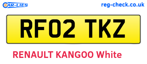RF02TKZ are the vehicle registration plates.