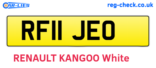 RF11JEO are the vehicle registration plates.