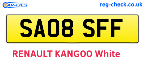 SA08SFF are the vehicle registration plates.