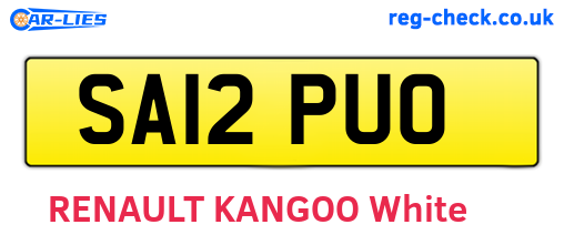 SA12PUO are the vehicle registration plates.