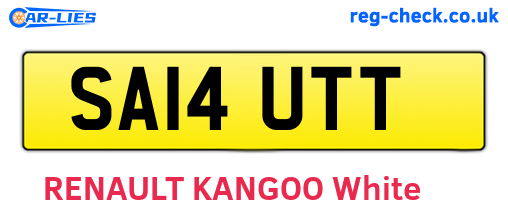 SA14UTT are the vehicle registration plates.