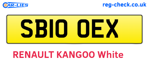 SB10OEX are the vehicle registration plates.