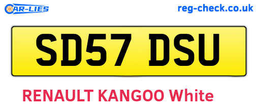 SD57DSU are the vehicle registration plates.