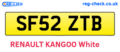 SF52ZTB are the vehicle registration plates.