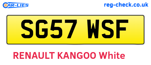 SG57WSF are the vehicle registration plates.