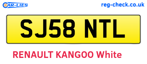 SJ58NTL are the vehicle registration plates.