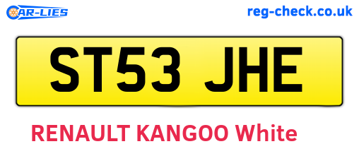 ST53JHE are the vehicle registration plates.