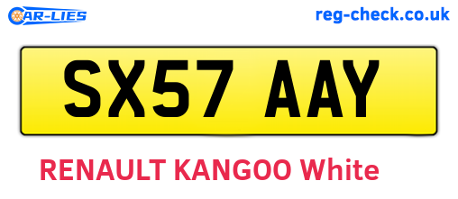 SX57AAY are the vehicle registration plates.