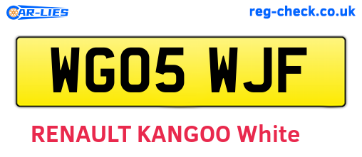 WG05WJF are the vehicle registration plates.