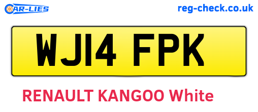 WJ14FPK are the vehicle registration plates.