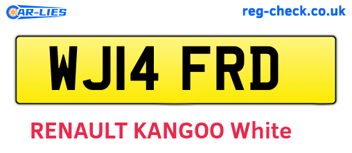 WJ14FRD are the vehicle registration plates.