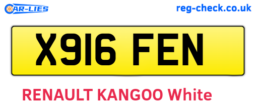 X916FEN are the vehicle registration plates.