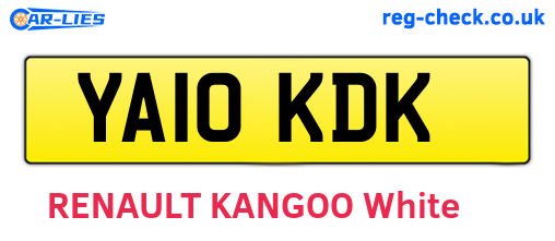 YA10KDK are the vehicle registration plates.