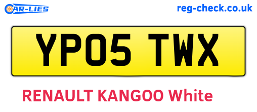 YP05TWX are the vehicle registration plates.