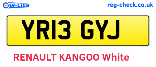 YR13GYJ are the vehicle registration plates.