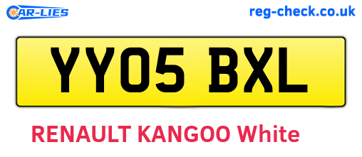 YY05BXL are the vehicle registration plates.