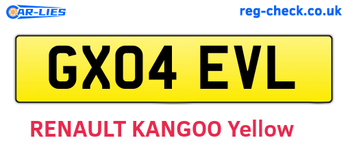 GX04EVL are the vehicle registration plates.