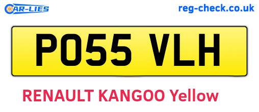 PO55VLH are the vehicle registration plates.