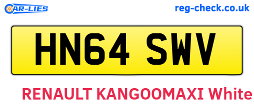 HN64SWV are the vehicle registration plates.
