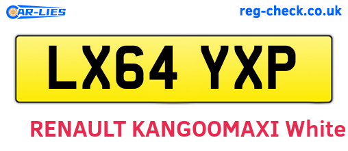 LX64YXP are the vehicle registration plates.