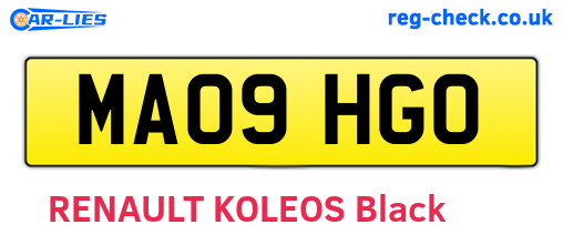 MA09HGO are the vehicle registration plates.